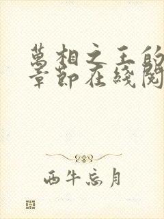 万相之王的最新章节在线阅读