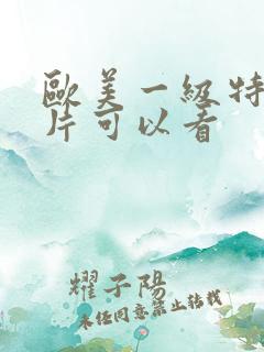 欧美一级特黄大片可以看