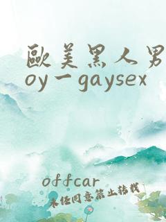 欧美黑人男同boy一gaysex