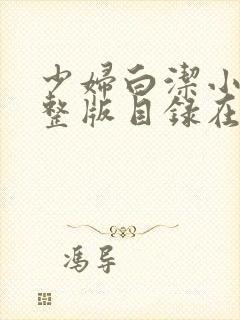 少妇白洁小说完整版目录在线阅读