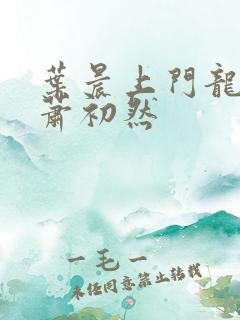 叶晨上门龙婿与萧初然