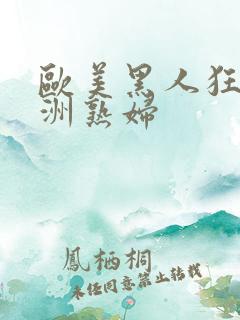 欧美黑人狂操亚洲熟妇