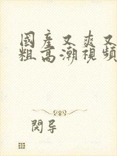 国产又爽又黄又粗高潮视频