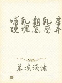 哺乳期乳房里有硬块怎么弄