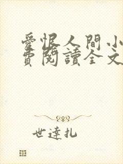 爱恨人间小说免费阅读全文下载