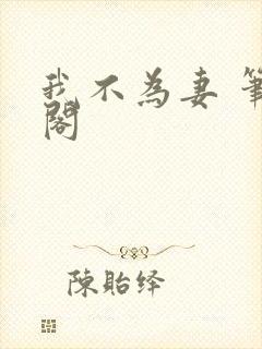 我不为妻 笔趣阁