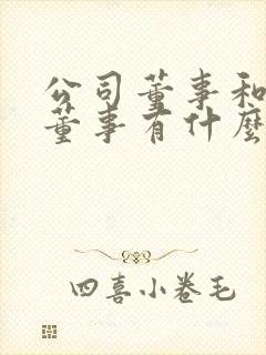 公司董事和执行董事有什么区别