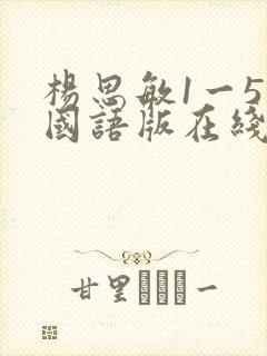 杨思敏1一5集国语版在线看bd