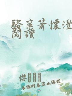 骆宁萧怀沣全文阅读