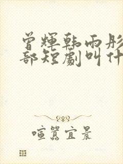 曾辉韩雨彤第一部短剧叫什么