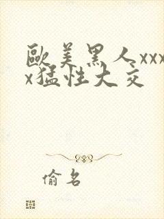 欧美黑人xxxx猛性大交