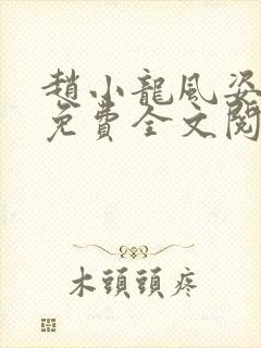 赵小龙风姿犹存免费全文阅读笔趣阁