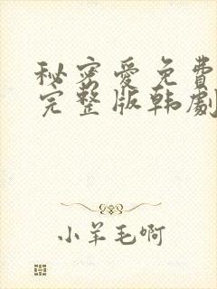 秘密爱免费在线完整版韩剧国语版