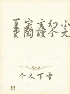 夏宇玄幻小说免费阅读全文