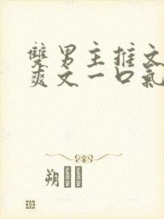 双男主推文完结爽文一口气看完