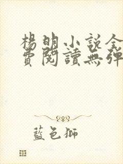 杨明小说全文免费阅读无弹窗