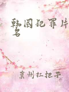 韩国犯罪片前十名