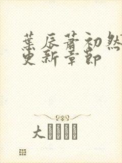 叶辰萧初然最快更新章节