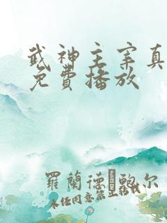 武神主宰真人版免费播放