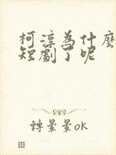 柯淳为什么不拍短剧了呢