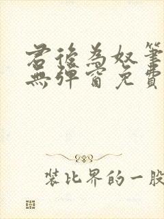 君后为奴笔趣阁无弹窗免费阅读