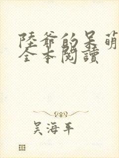 陆爷的呆萌甜妻全本阅读