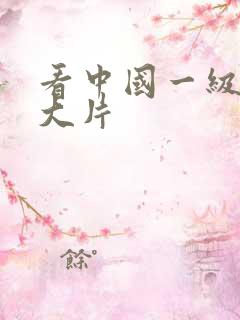 看中国一级特黄大片