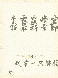 李霖巅峰官场小说最新章节笔趣阁