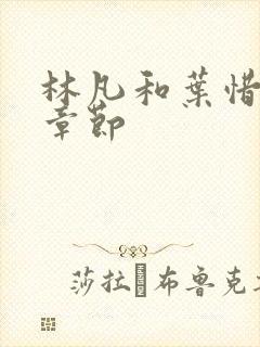 林凡和叶惜最新章节