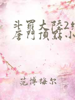 斗罗大陆2绝世唐门顶点小说