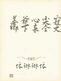 姜爷心尖宠她从乡下来全文在线阅读