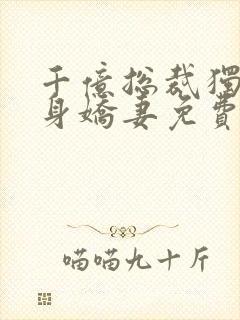 千亿总裁独宠替身娇妻免费完整版