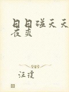 日日碰天天狠夜夜爽