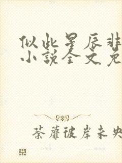 似此星辰非昨夜小说全文免费阅读