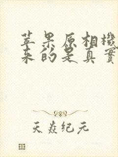 苹果原相机拍出来的是真实颜值吗