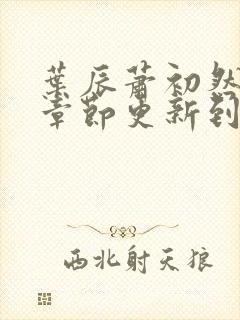 叶辰萧初然最新章节更新到多少啦