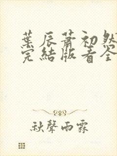 叶辰萧初然全免完结版看全书