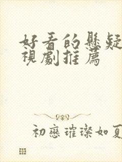 好看的悬疑片电视剧推荐