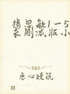 杨思敏1一5集未删减版小说