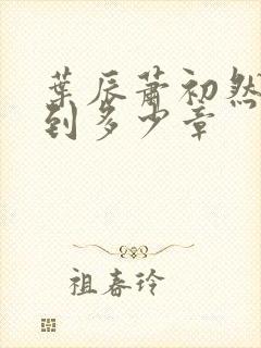 叶辰萧初然更新到多少章