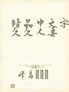 精品中文字幕久久久人妻