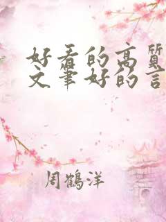 好看的高质量的文笔好的言情