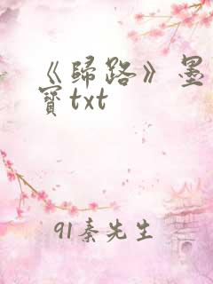 《归路》墨宝非宝txt