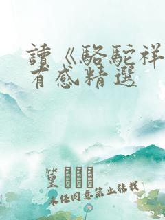 读《骆驼祥子》有感精选