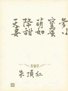 天降萌宝爹地宠妻甜如蜜 小说