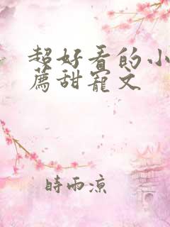 超好看的小说推荐甜宠文