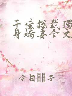 千亿总裁独宠替身娇妻全文小说阅读全文