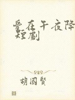 爱在午夜降临前 短剧