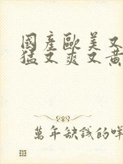 国产欧美又粗又猛又爽又黄