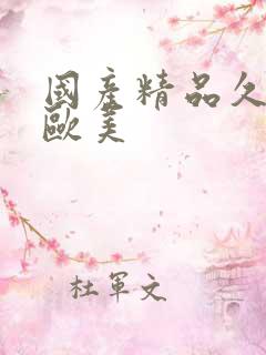 国产精品久久久欧美